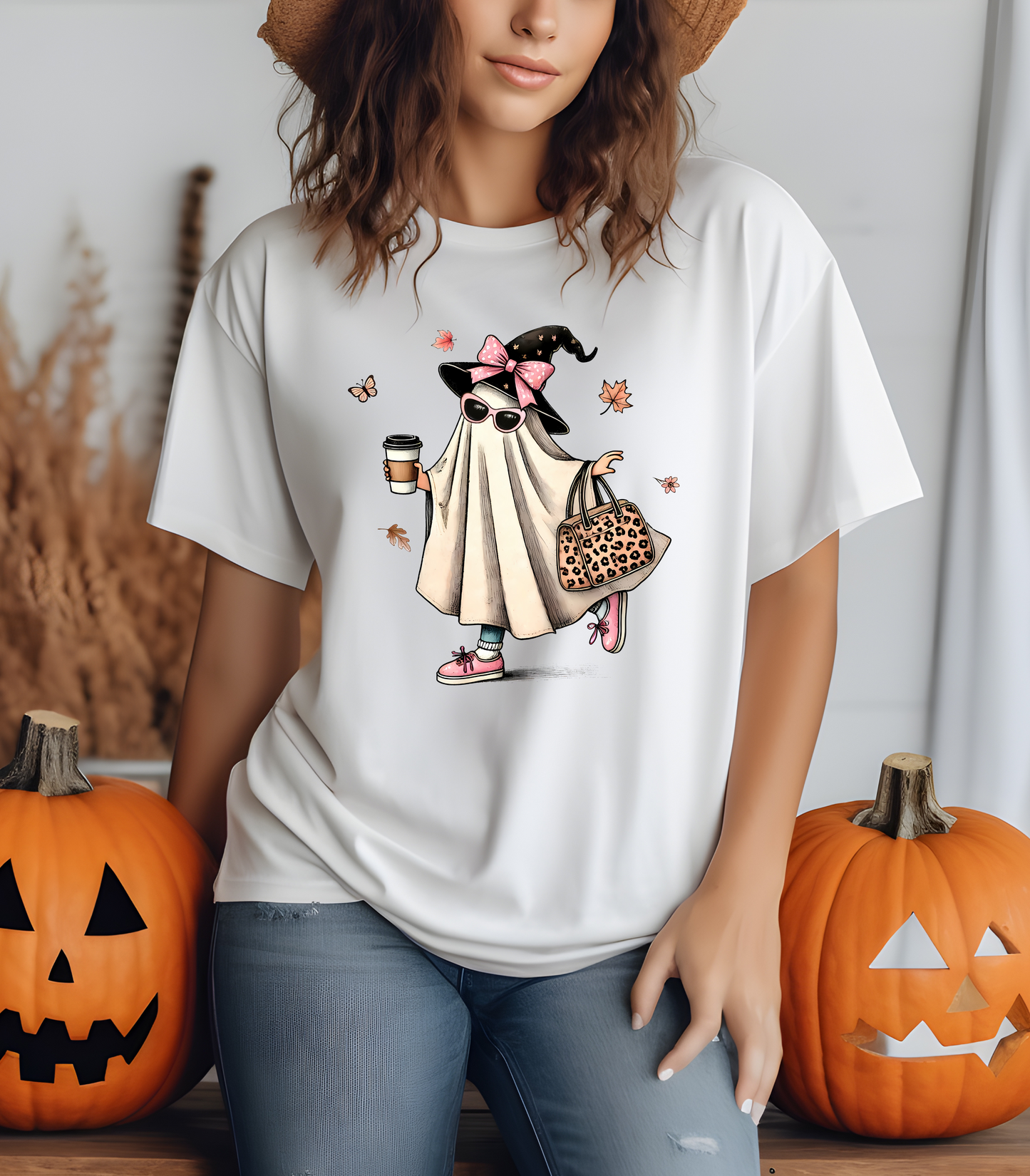"Ghostly Glam: Elevate Your Coffee Game with Our Boujee Ghost Tee āš»"