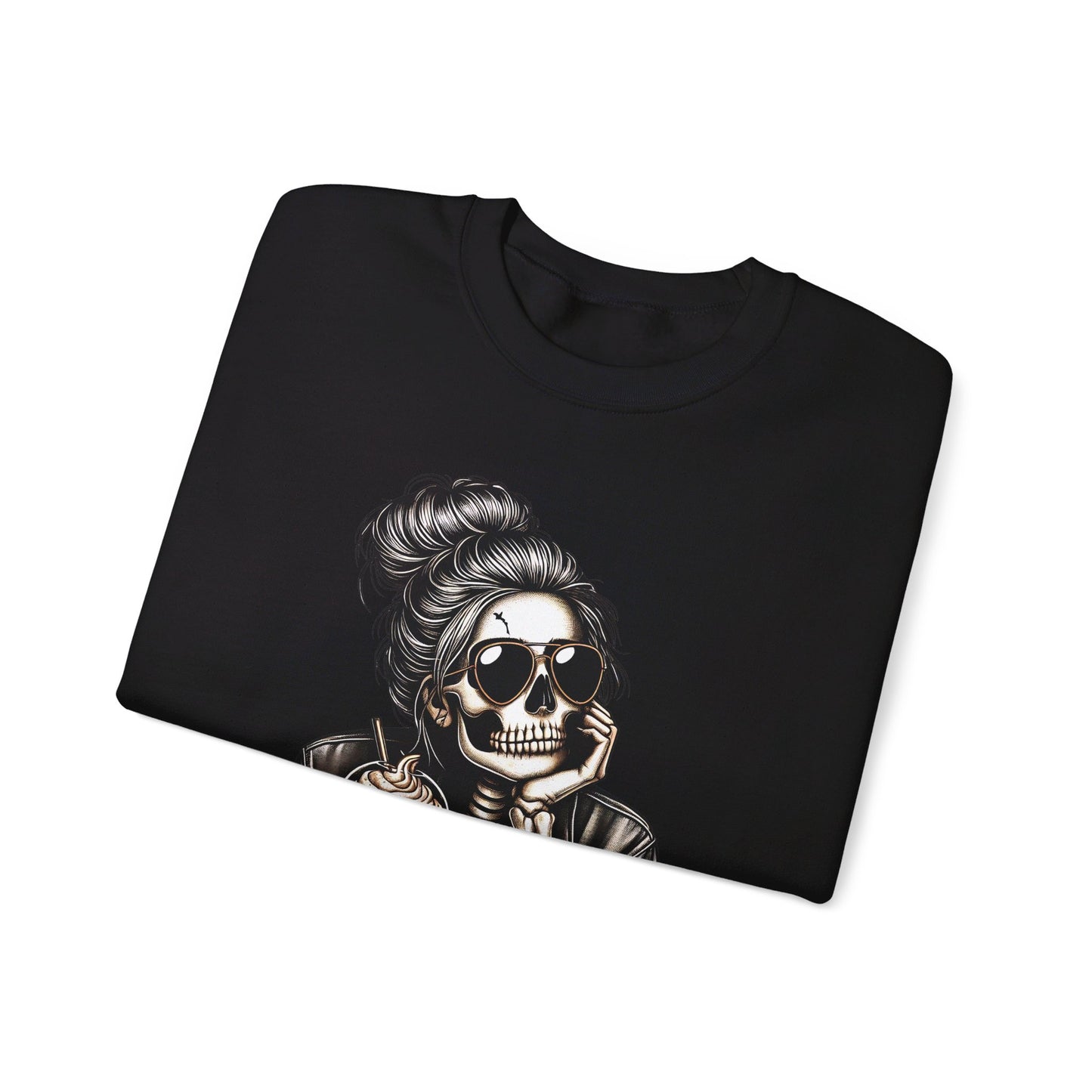 💀🎃 Waiting for Halloween Like a Skeleton Queen! #HalloweenFashion #SkeletonSweatshirt Unisex Heavy Blend™ Crewneck Sweatshirt