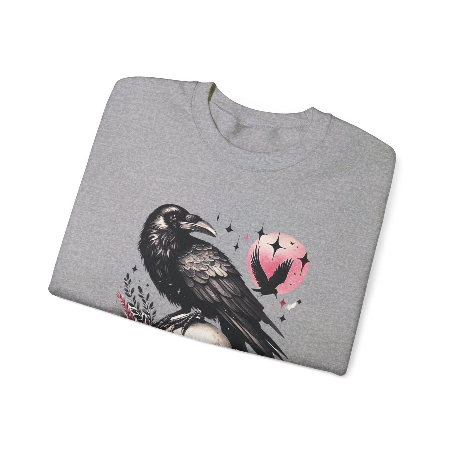 Crow and Skeleton Unisex Heavy Blend™ Crewneck Sweatshirt