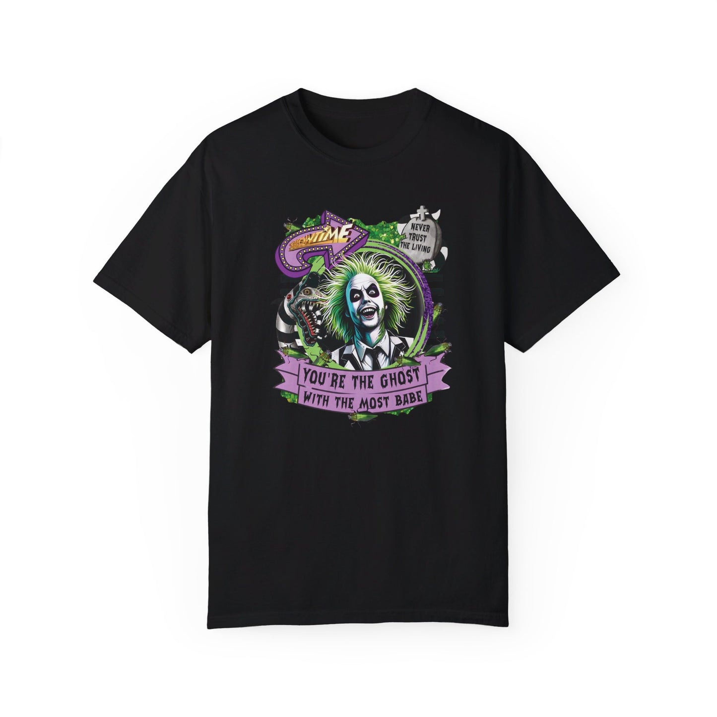 "Beetlejuice Halloween Showtime T-Shirt: Spooky and Stylish" Unisex Garment-Dyed T-shirt