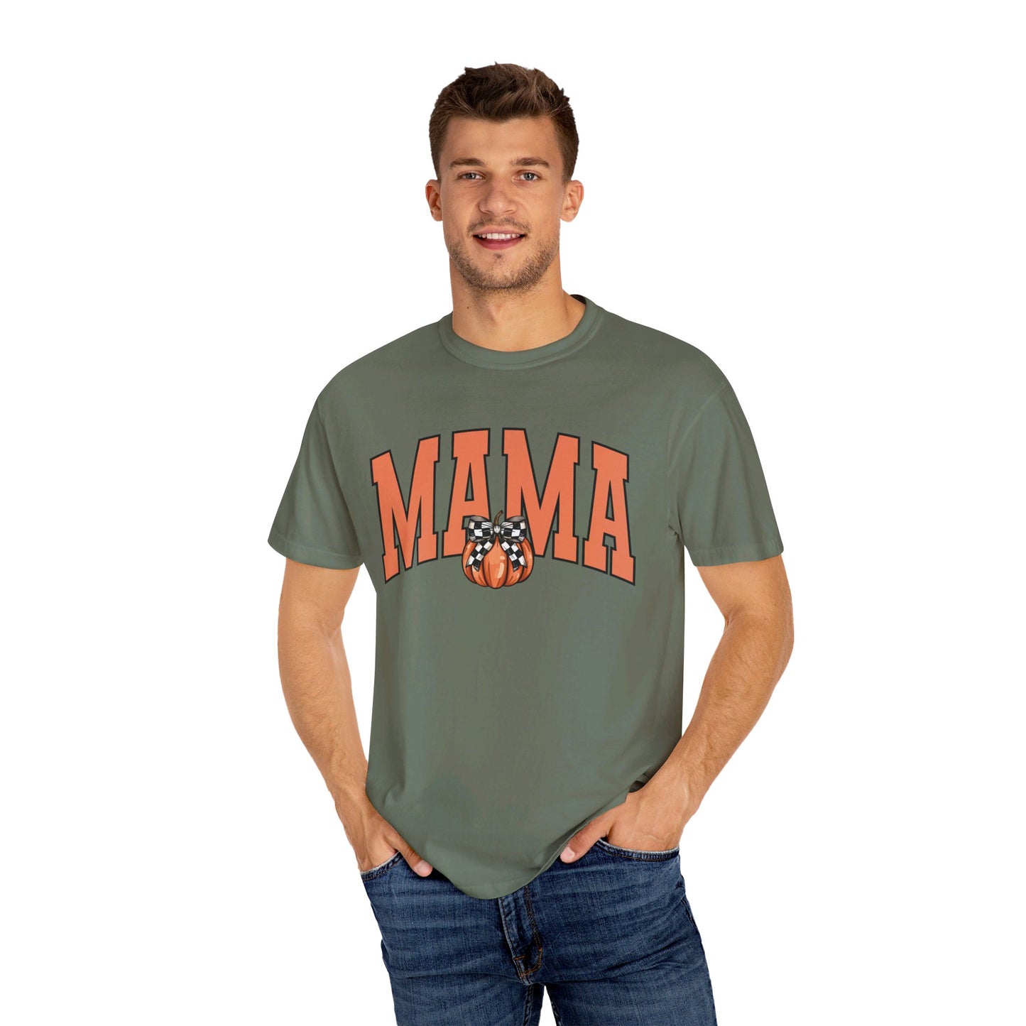 🧡🎃 Mama Pumpkin Tee: Fall Fashion Must-Have! #MamaPumpkin #FallFashionGoals Unisex Garment-Dyed T-shirt