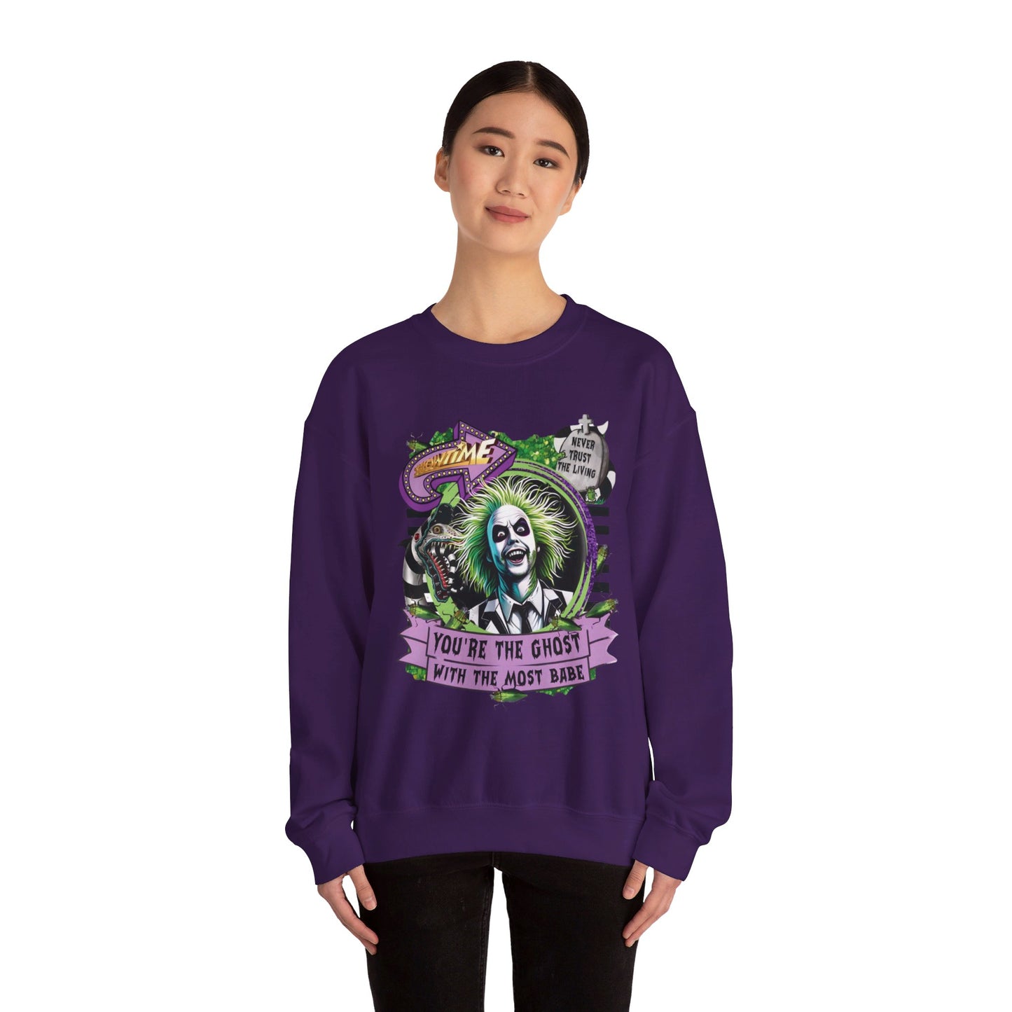 "It’s Showtime: Beetlejuice Sweatshirt Extravaganza" Unisex Heavy Blend™ Crewneck Sweatshirt