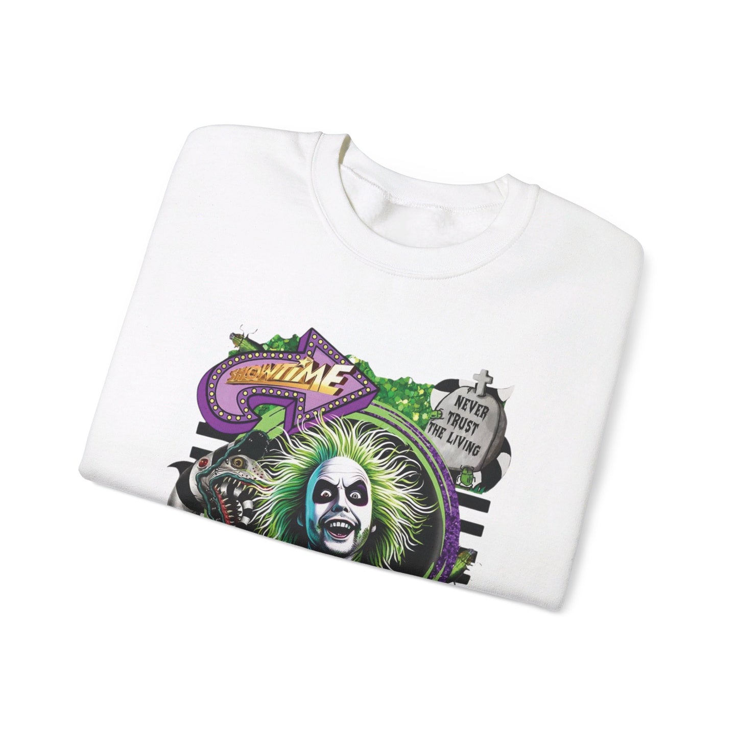 "It’s Showtime: Beetlejuice Sweatshirt Extravaganza" Unisex Heavy Blend™ Crewneck Sweatshirt