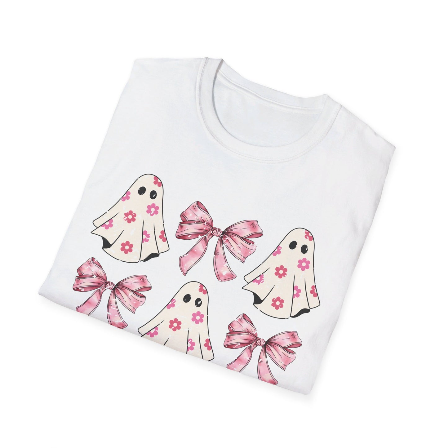 Pink Bows and Ghost Unisex Softstyle T-Shirt