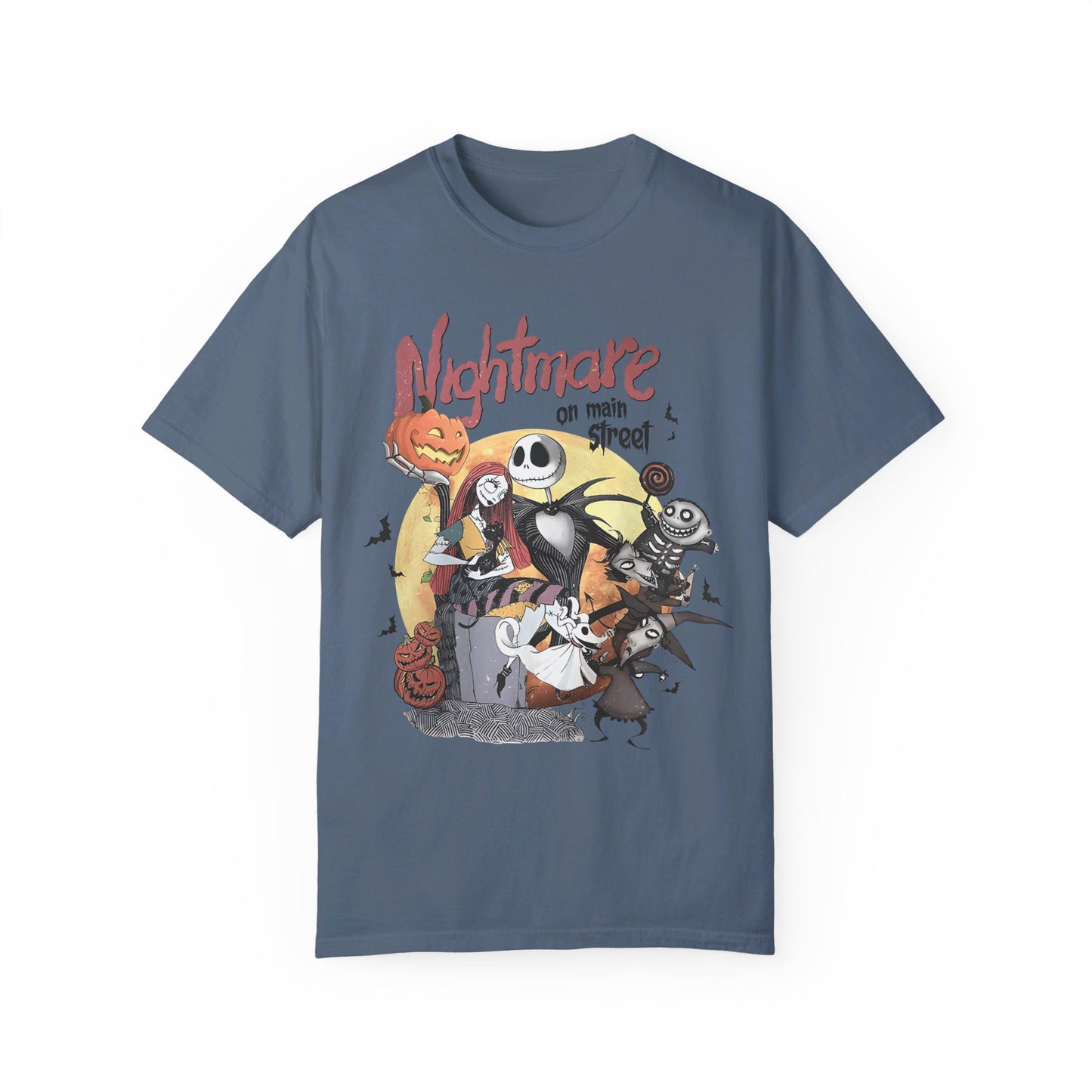 👻🌃 Living the Nightmare on Main Street! #HorrorFashion #NightmareOnMain Unisex Garment-Dyed T-shirt