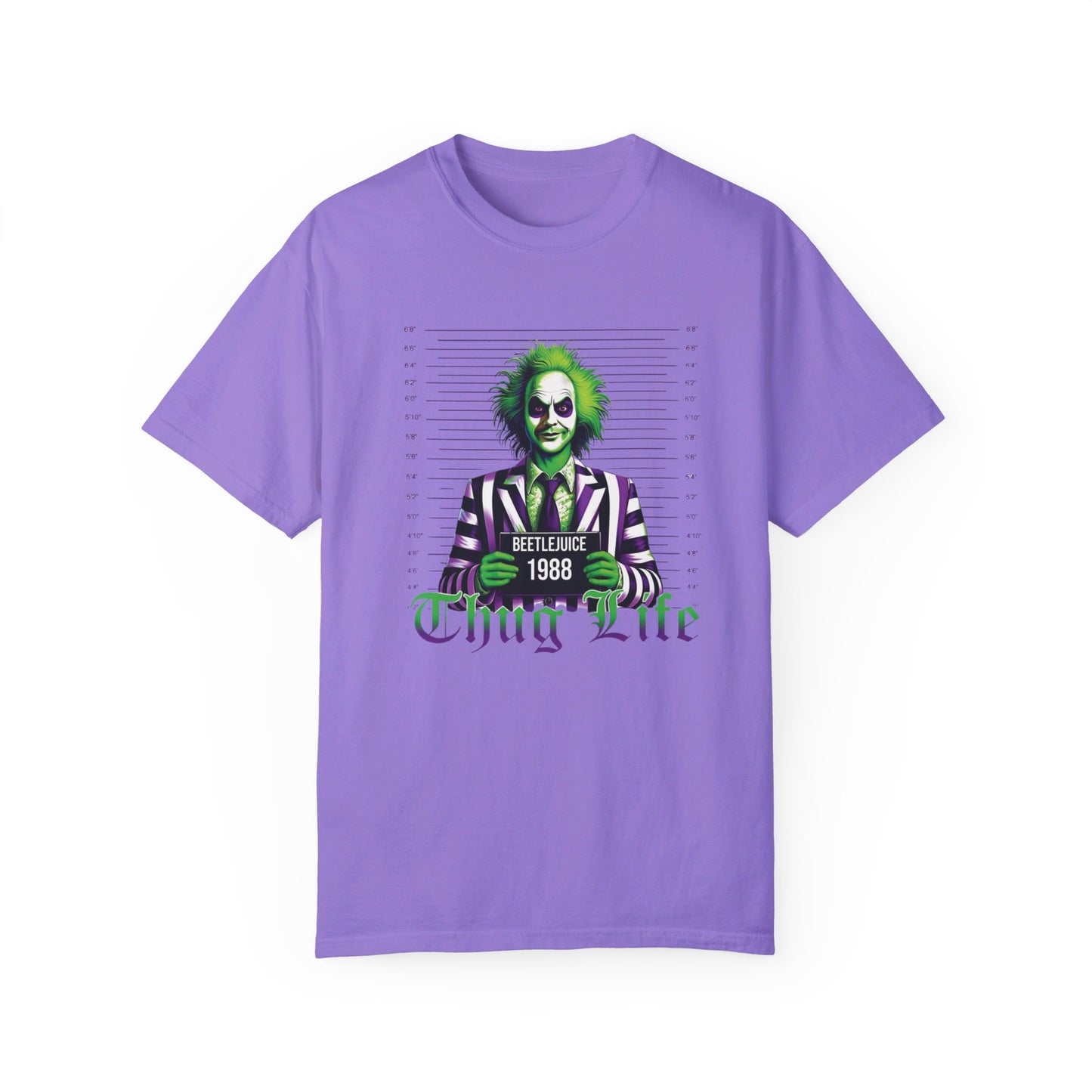 "Beetlejuice Thug Life T-Shirt: Ghostly Swagger" Unisex Garment-Dyed T-shirt