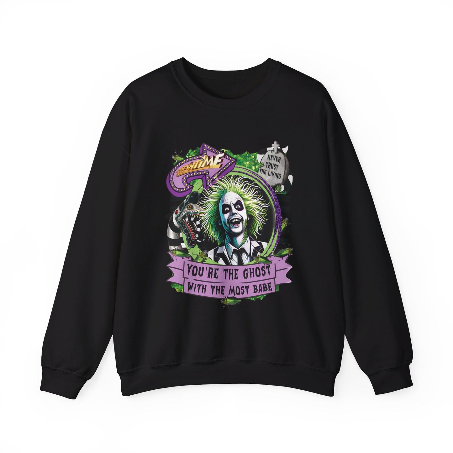 "It’s Showtime: Beetlejuice Sweatshirt Extravaganza" Unisex Heavy Blend™ Crewneck Sweatshirt