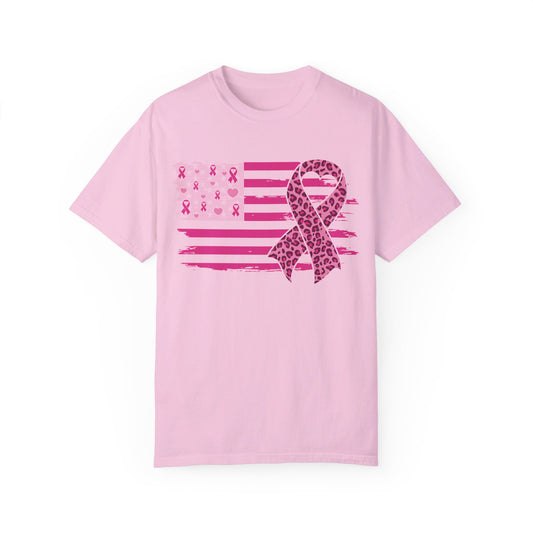 "🎀💗 Pink Power: Unisex Garment-Dyed Tee Supporting the Fight Against Cancer! 🌟👕 #CancerAwareness"