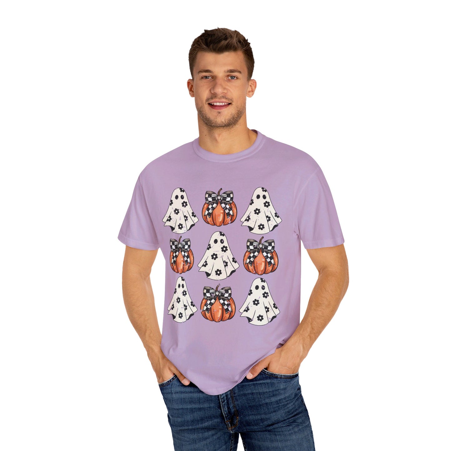 Ghost and Pumpkins Unisex Garment-Dyed T-shirt