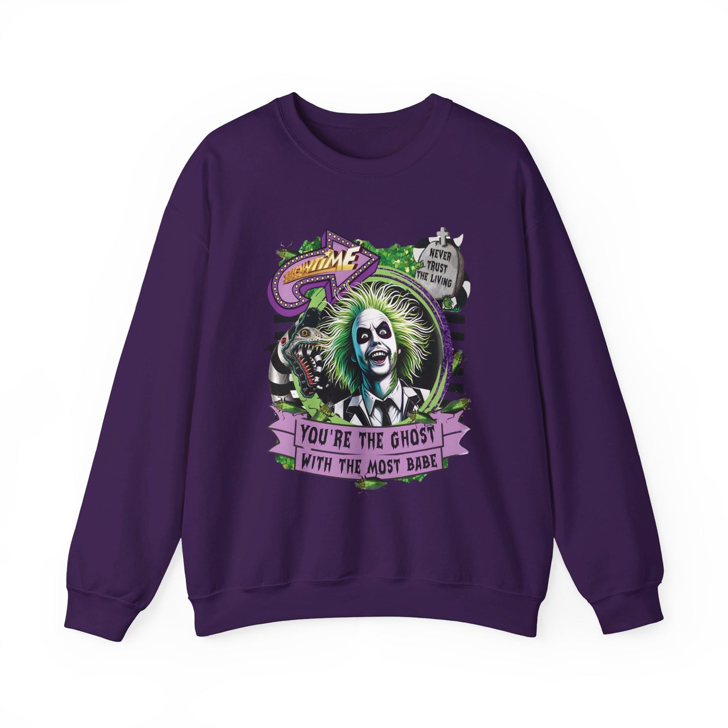 "It’s Showtime: Beetlejuice Sweatshirt Extravaganza" Unisex Heavy Blend™ Crewneck Sweatshirt