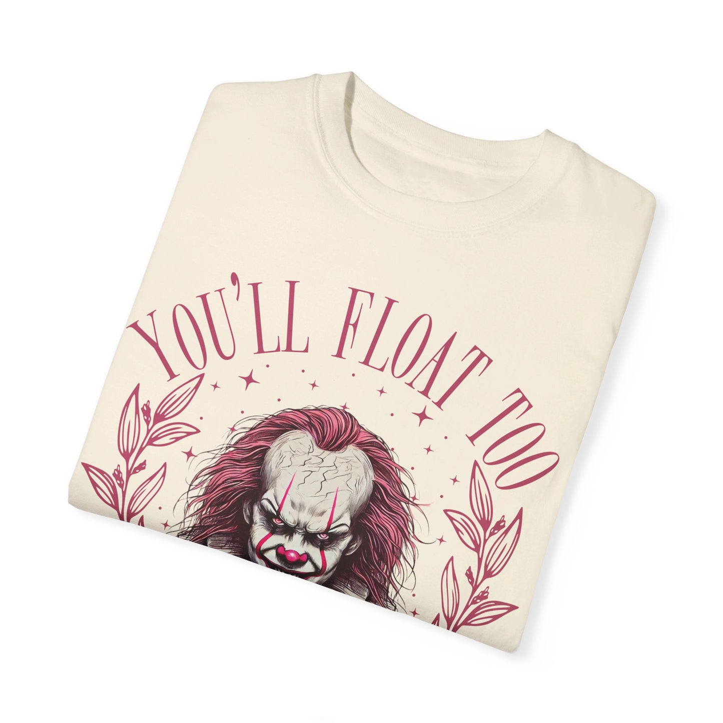 "🎈👹 Embrace the Pennywise Vibes: Trendy Unisex Garment-Dyed Tee That’s Totally Terrifying! 🌟👕 #ITvibes"