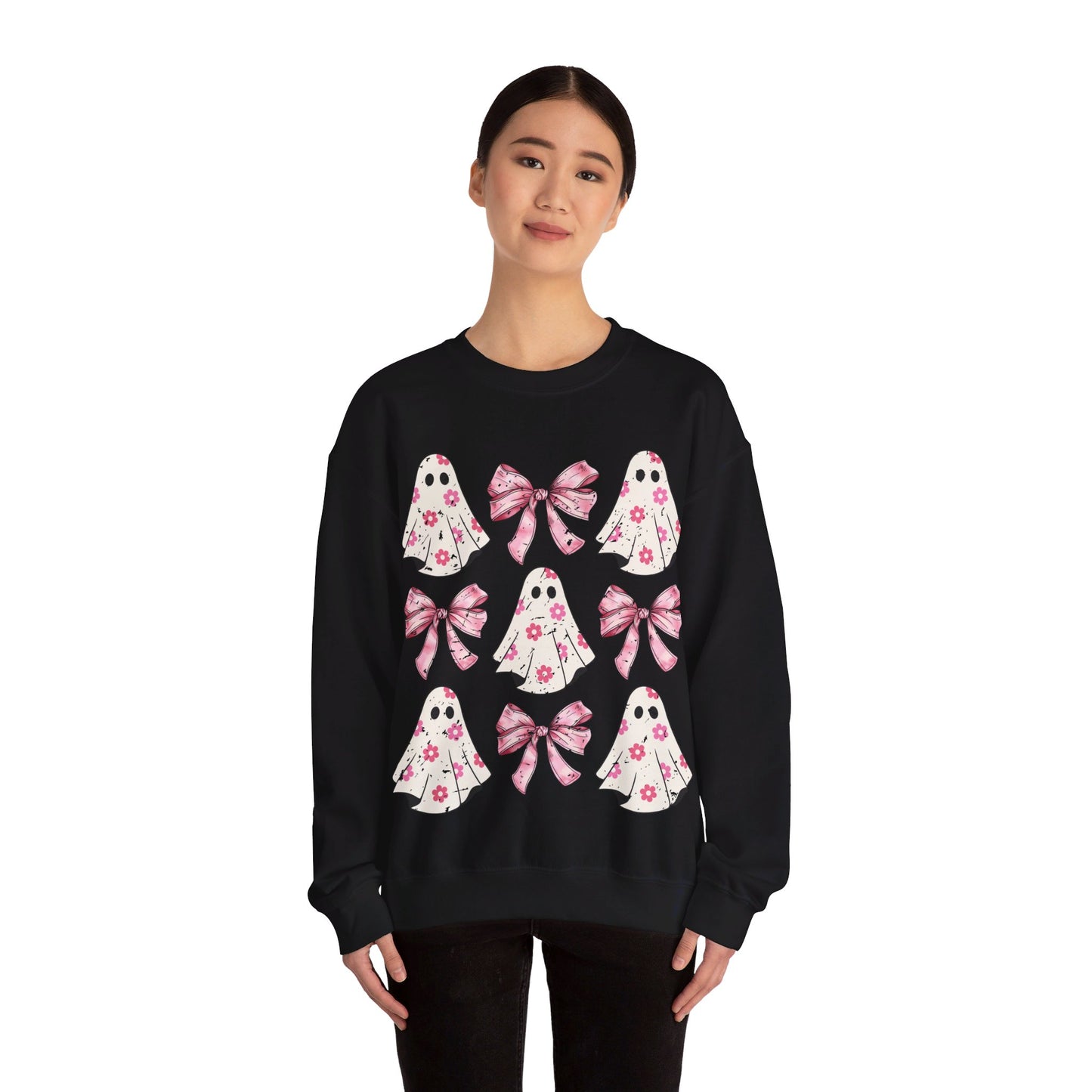 Pink Bows and Ghost Unisex Heavy Blend™ Crewneck Sweatshirt