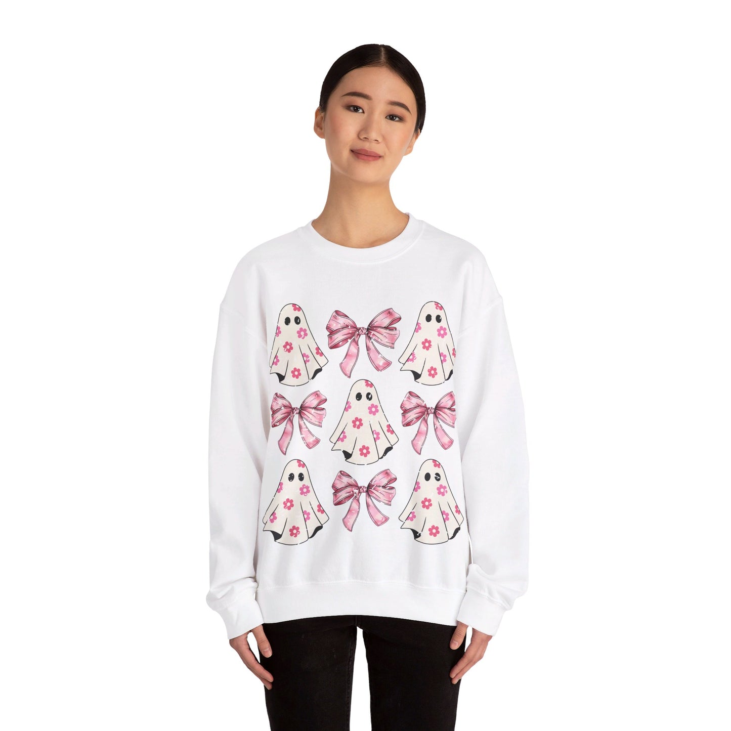 Pink Bows and Ghost Unisex Heavy Blend™ Crewneck Sweatshirt