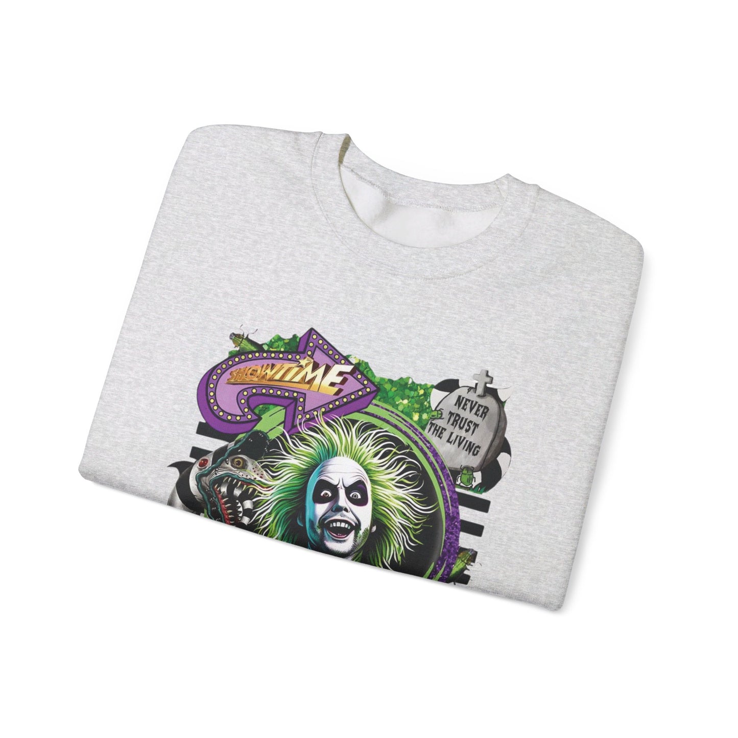 "It’s Showtime: Beetlejuice Sweatshirt Extravaganza" Unisex Heavy Blend™ Crewneck Sweatshirt