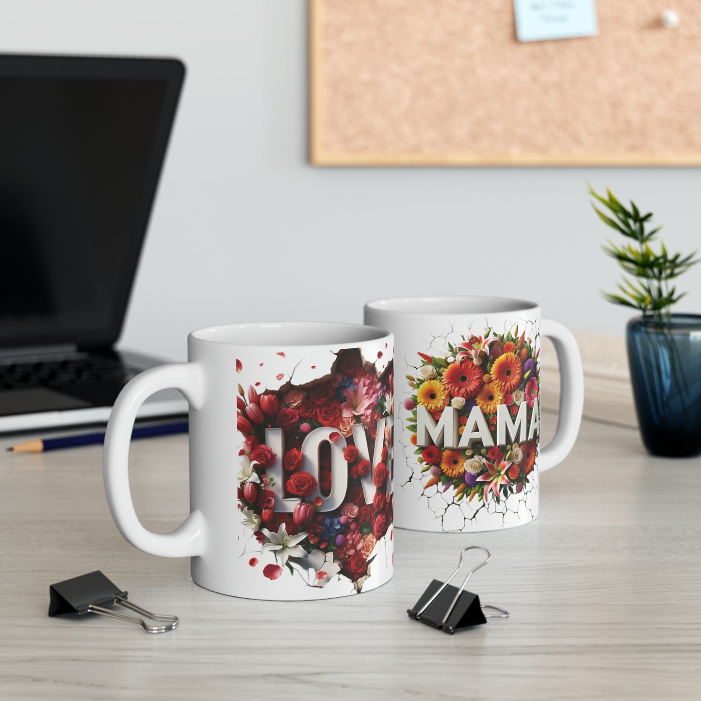 MAMA LOVE Ceramic Mug, 11oz