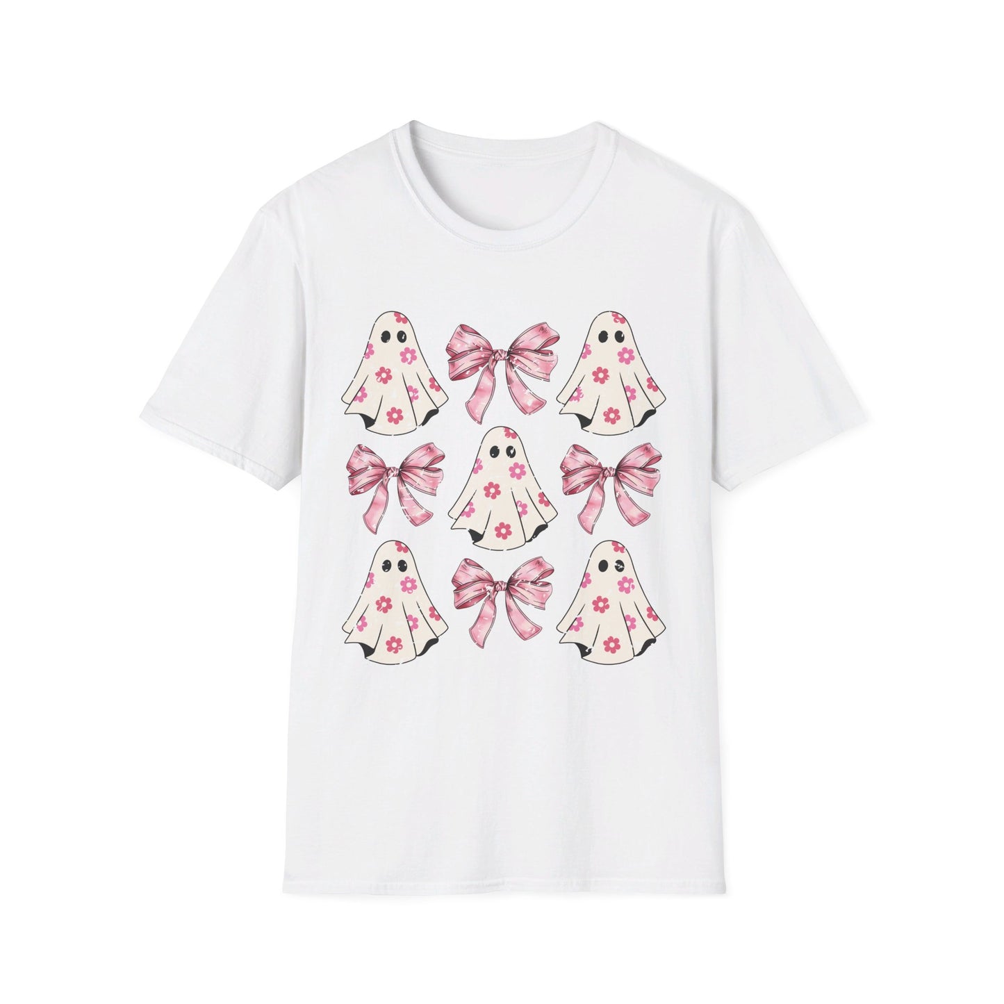 Pink Bows and Ghost Unisex Softstyle T-Shirt