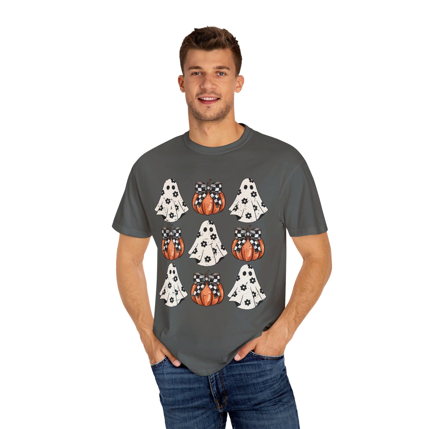 Ghost and Pumpkins Unisex Garment-Dyed T-shirt