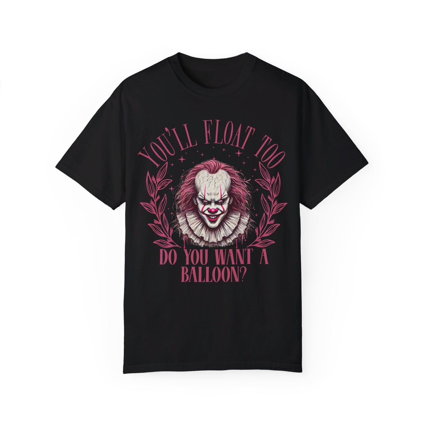 "🎈👹 Embrace the Pennywise Vibes: Trendy Unisex Garment-Dyed Tee That’s Totally Terrifying! 🌟👕 #ITvibes"