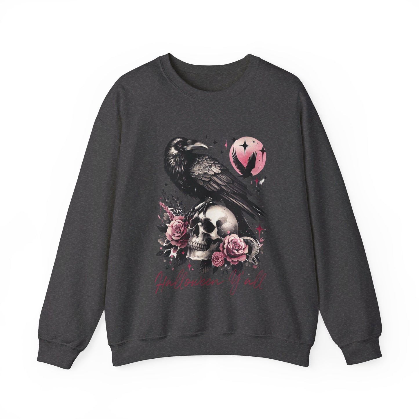 Crow and Skeleton Unisex Heavy Blend™ Crewneck Sweatshirt