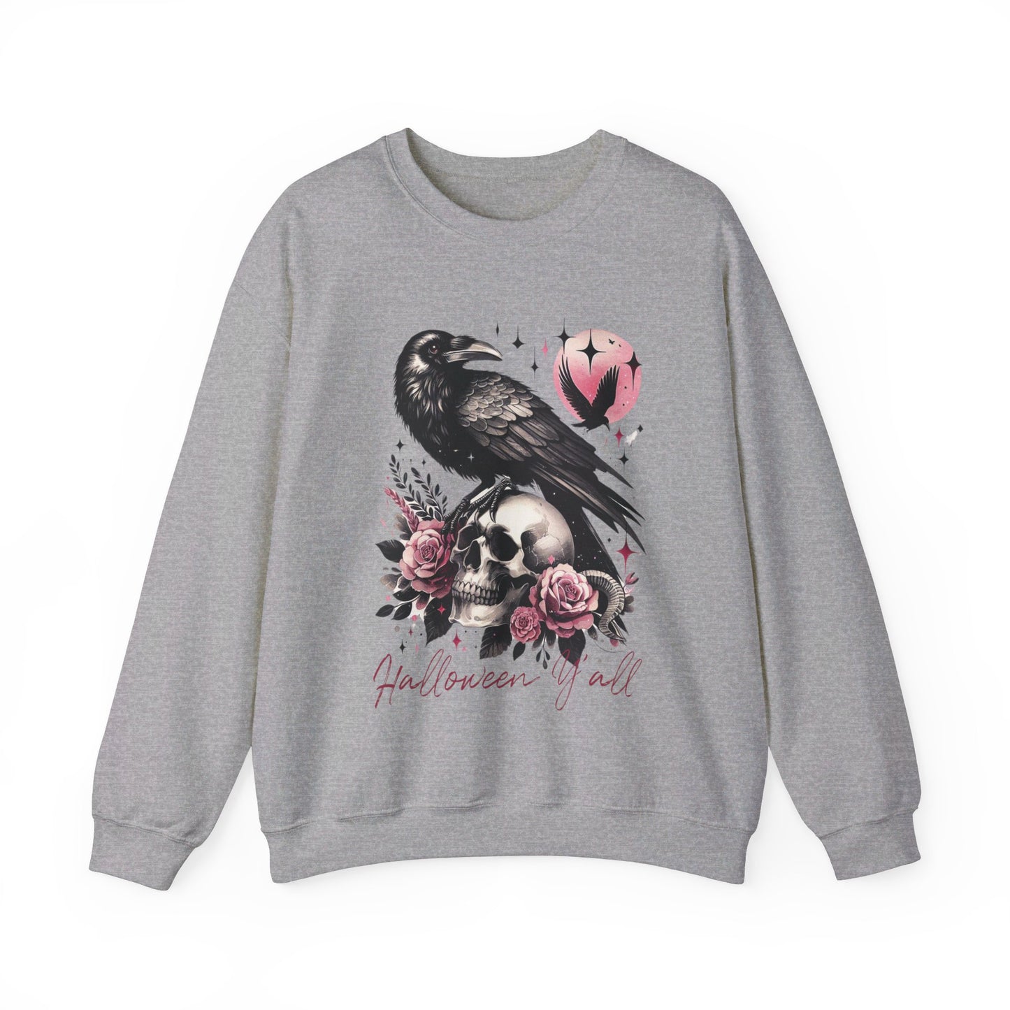 Crow and Skeleton Unisex Heavy Blend™ Crewneck Sweatshirt