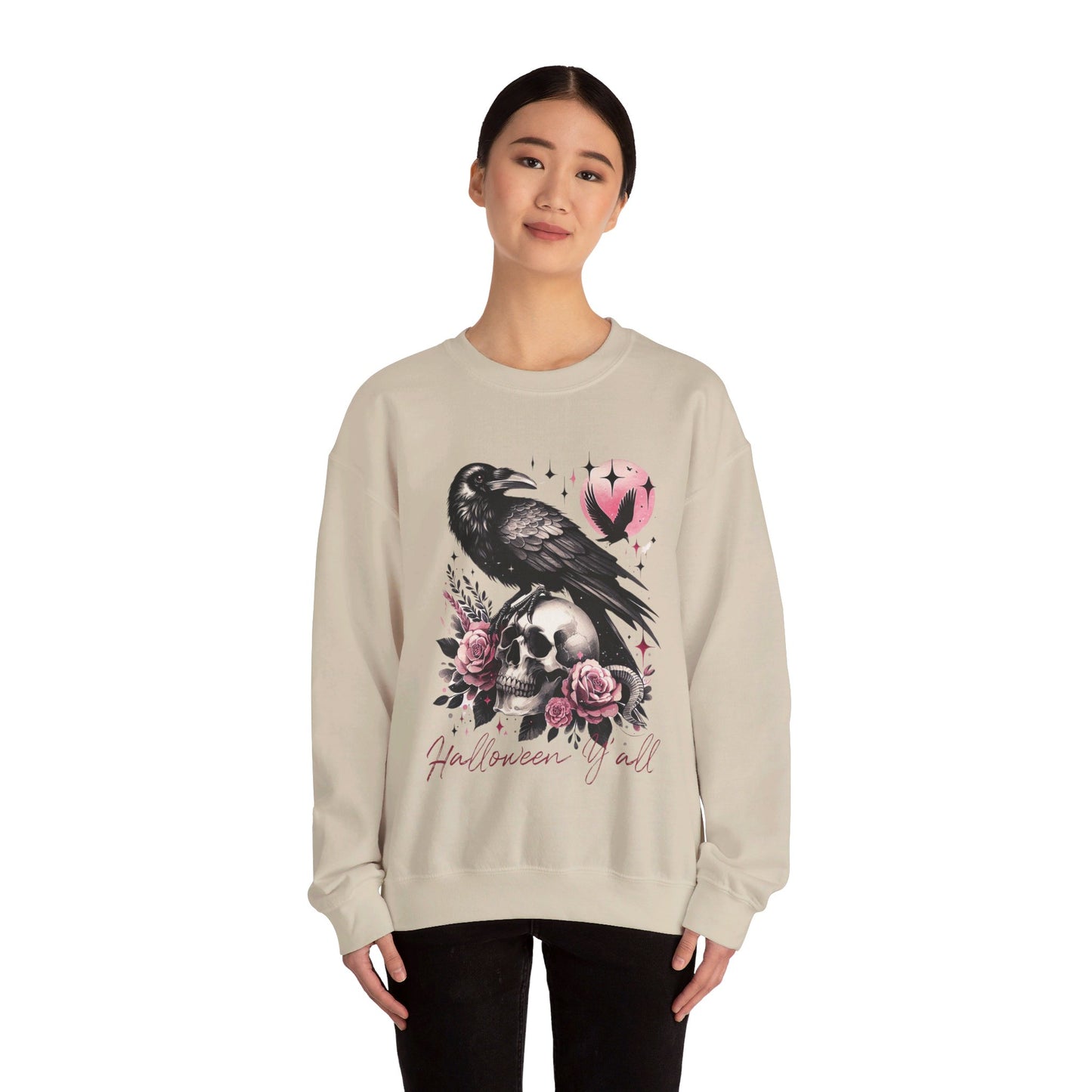 Crow and Skeleton Unisex Heavy Blend™ Crewneck Sweatshirt