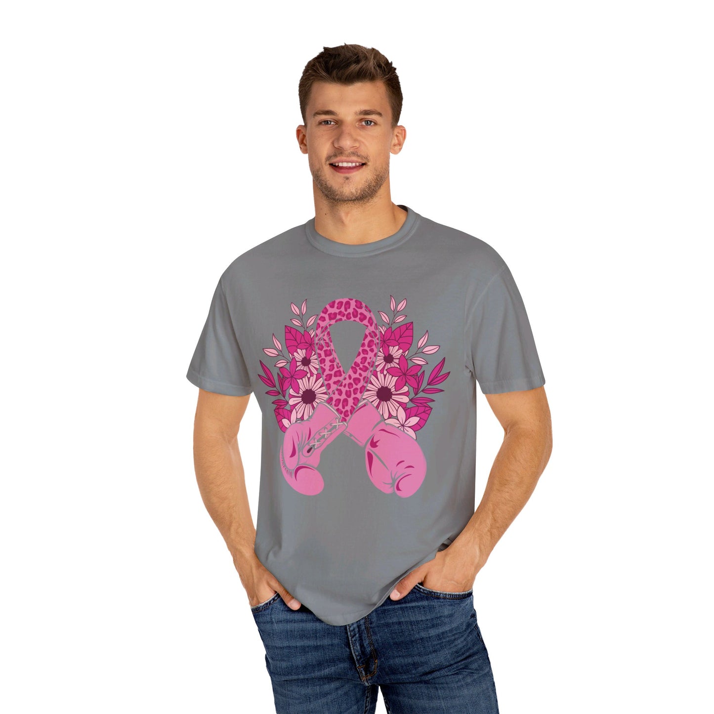 "💪🎗️ Fight Cancer in Style: Unisex Garment-Dyed T-Shirt That Makes a Statement! 🌟👕"