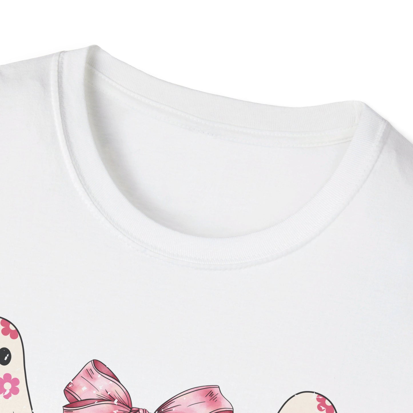 Pink Bows and Ghost Unisex Softstyle T-Shirt