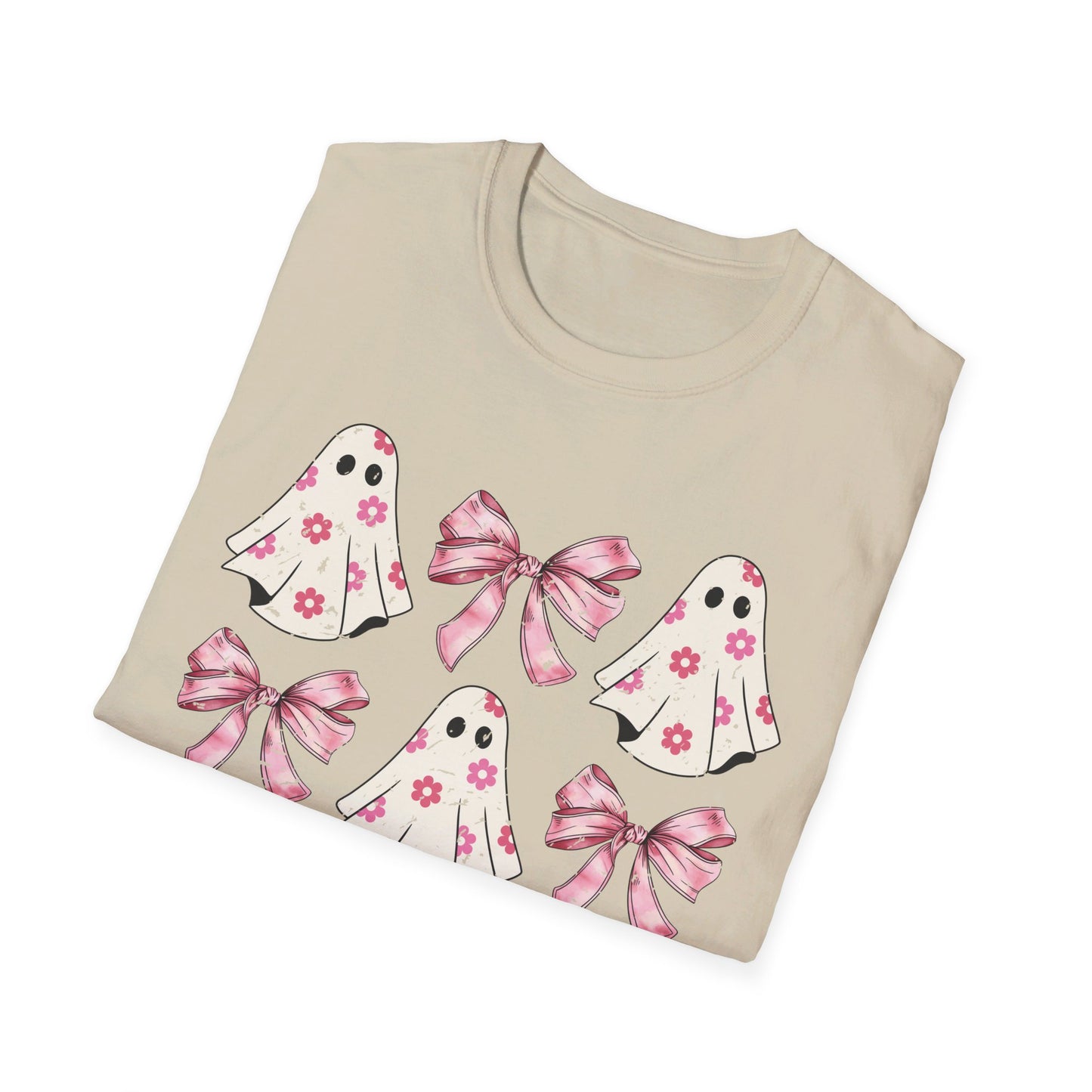 Pink Bows and Ghost Unisex Softstyle T-Shirt