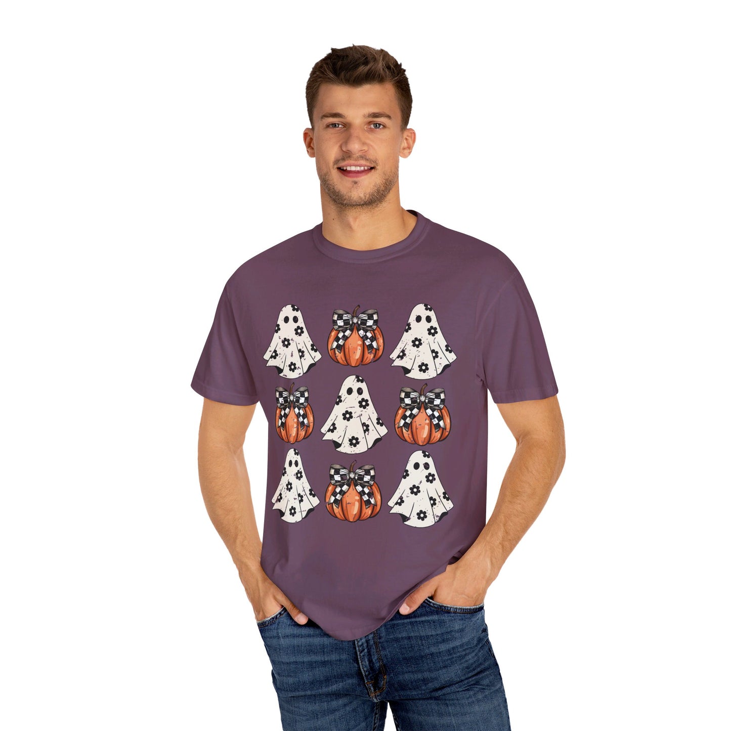 Ghost and Pumpkins Unisex Garment-Dyed T-shirt