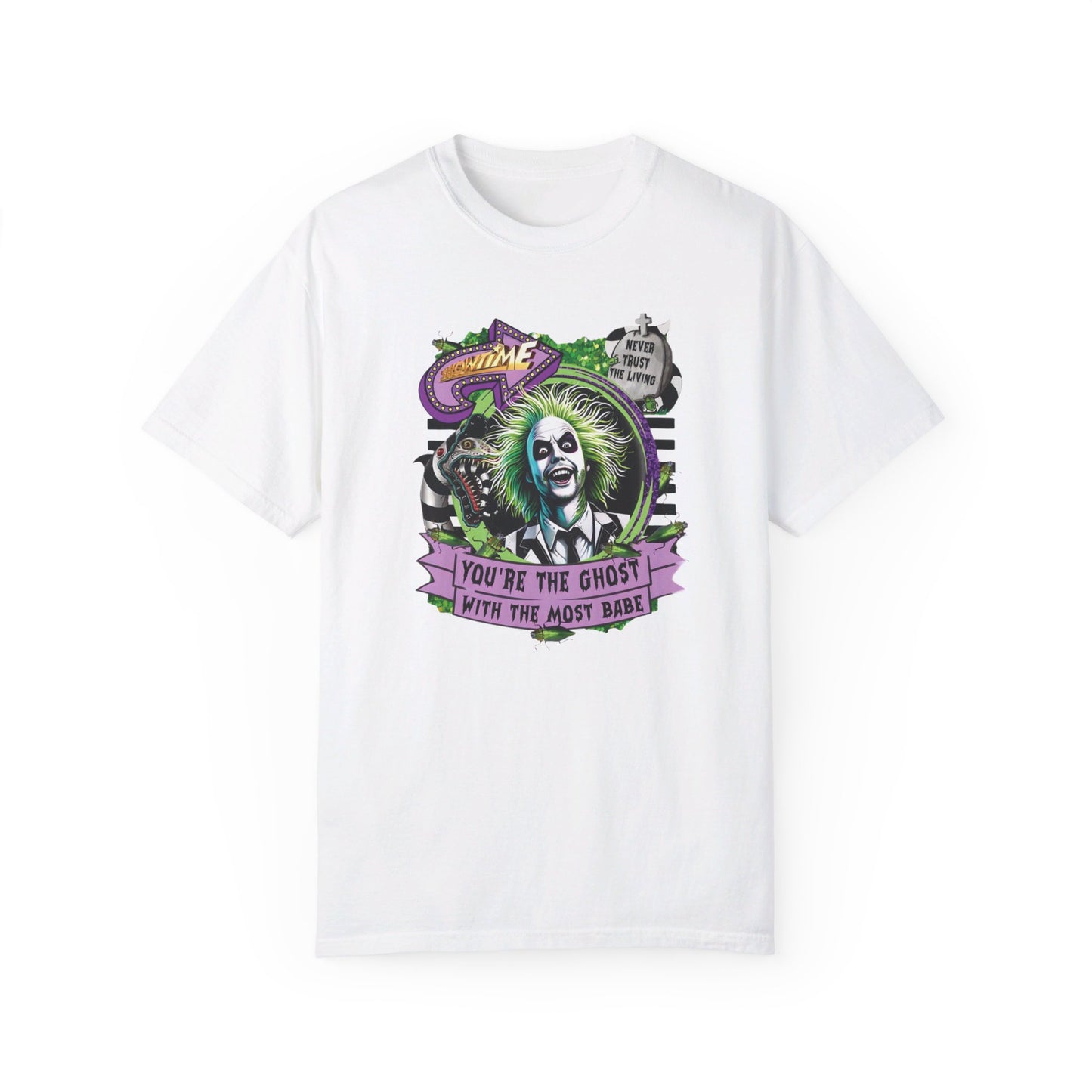 "Beetlejuice Halloween Showtime T-Shirt: Spooky and Stylish" Unisex Garment-Dyed T-shirt