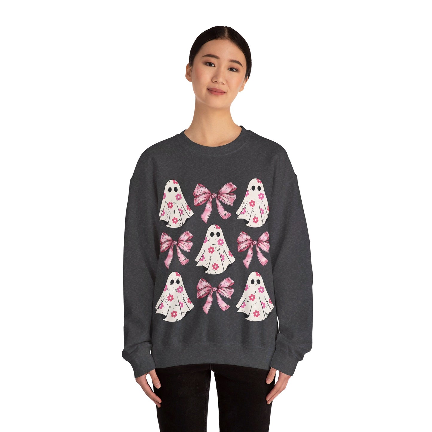 Pink Bows and Ghost Unisex Heavy Blend™ Crewneck Sweatshirt