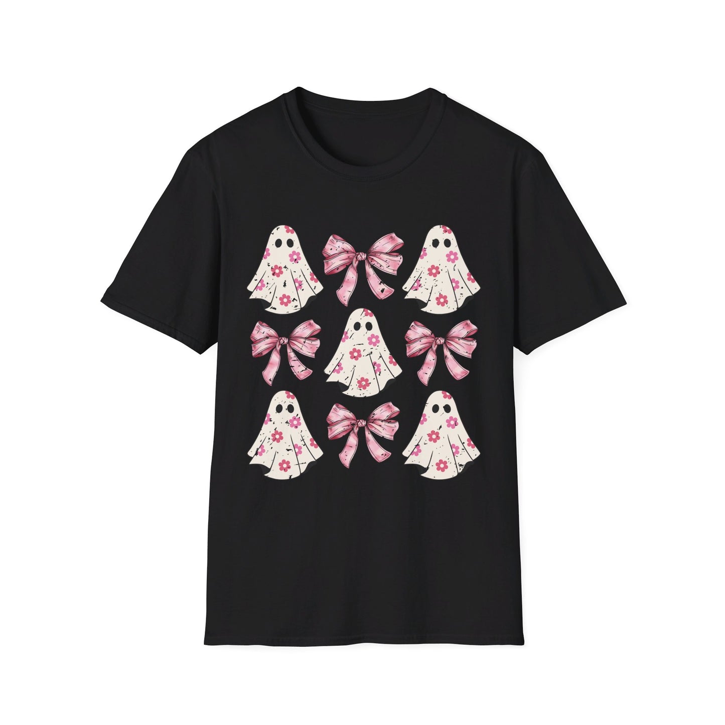 Pink Bows and Ghost Unisex Softstyle T-Shirt