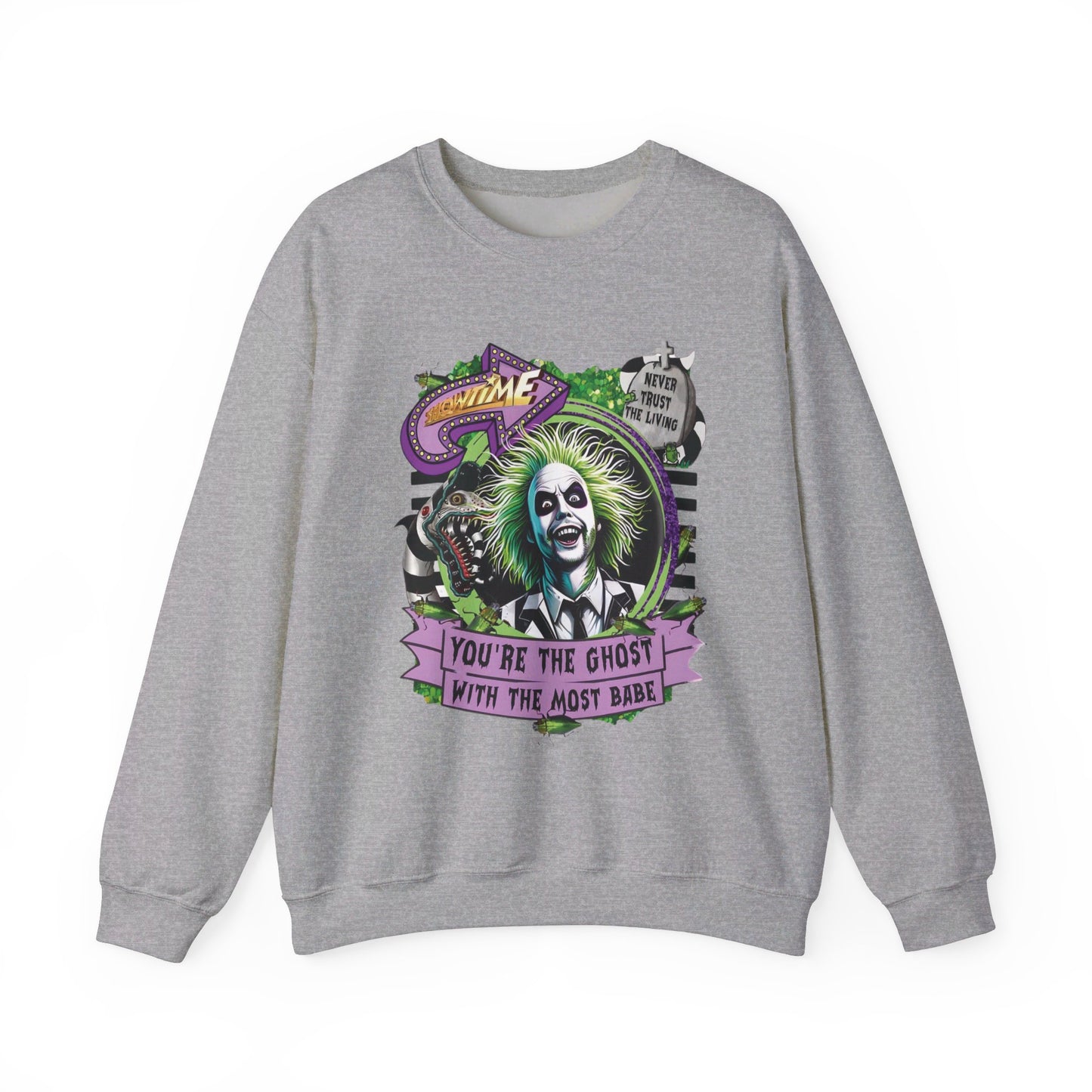 "It’s Showtime: Beetlejuice Sweatshirt Extravaganza" Unisex Heavy Blend™ Crewneck Sweatshirt