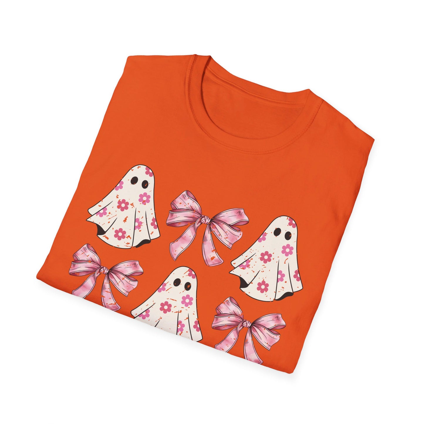 Pink Bows and Ghost Unisex Softstyle T-Shirt