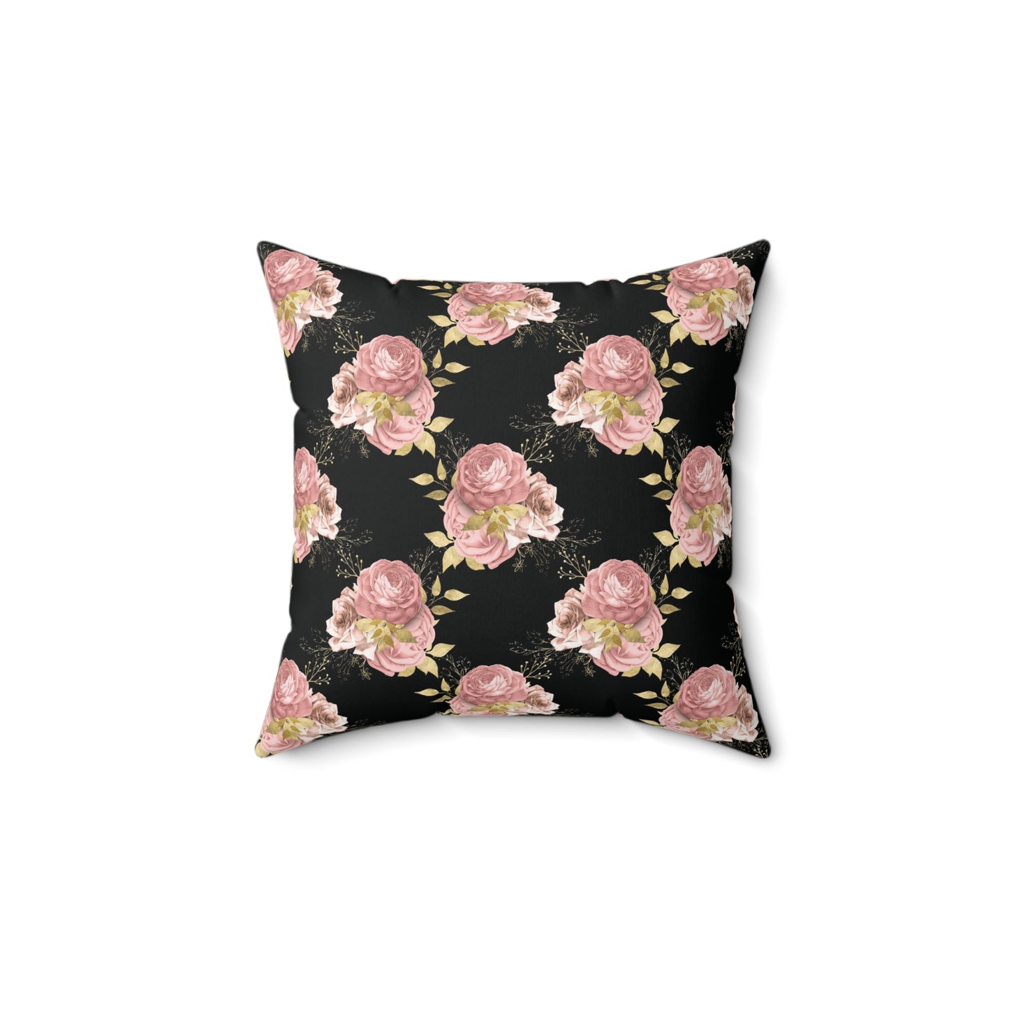 My Favorite Pink Flowers Spun Polyester Square Pillow