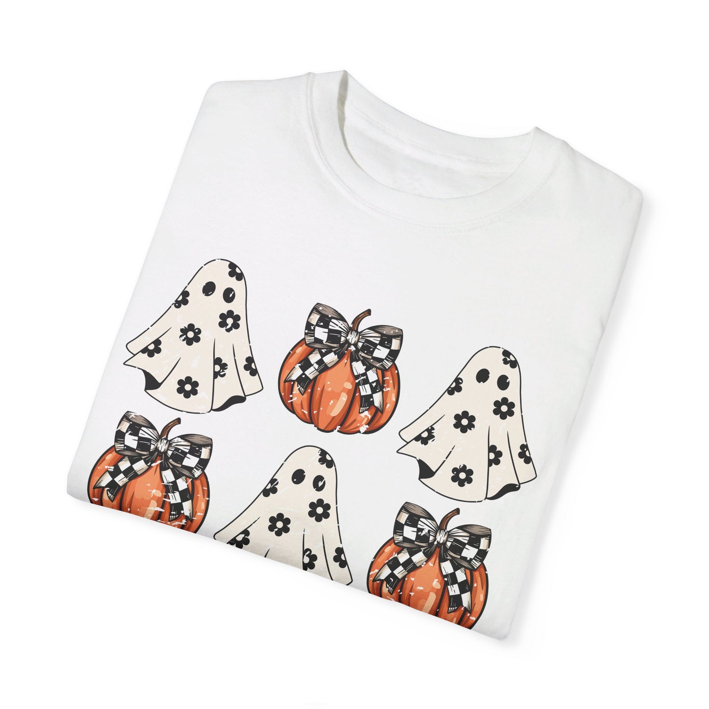 Ghost and Pumpkins Unisex Garment-Dyed T-shirt