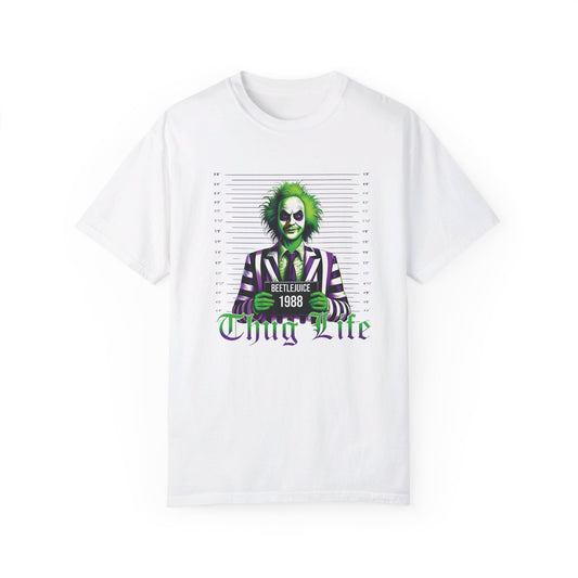 "Beetlejuice Thug Life T-Shirt: Ghostly Swagger" Unisex Garment-Dyed T-shirt