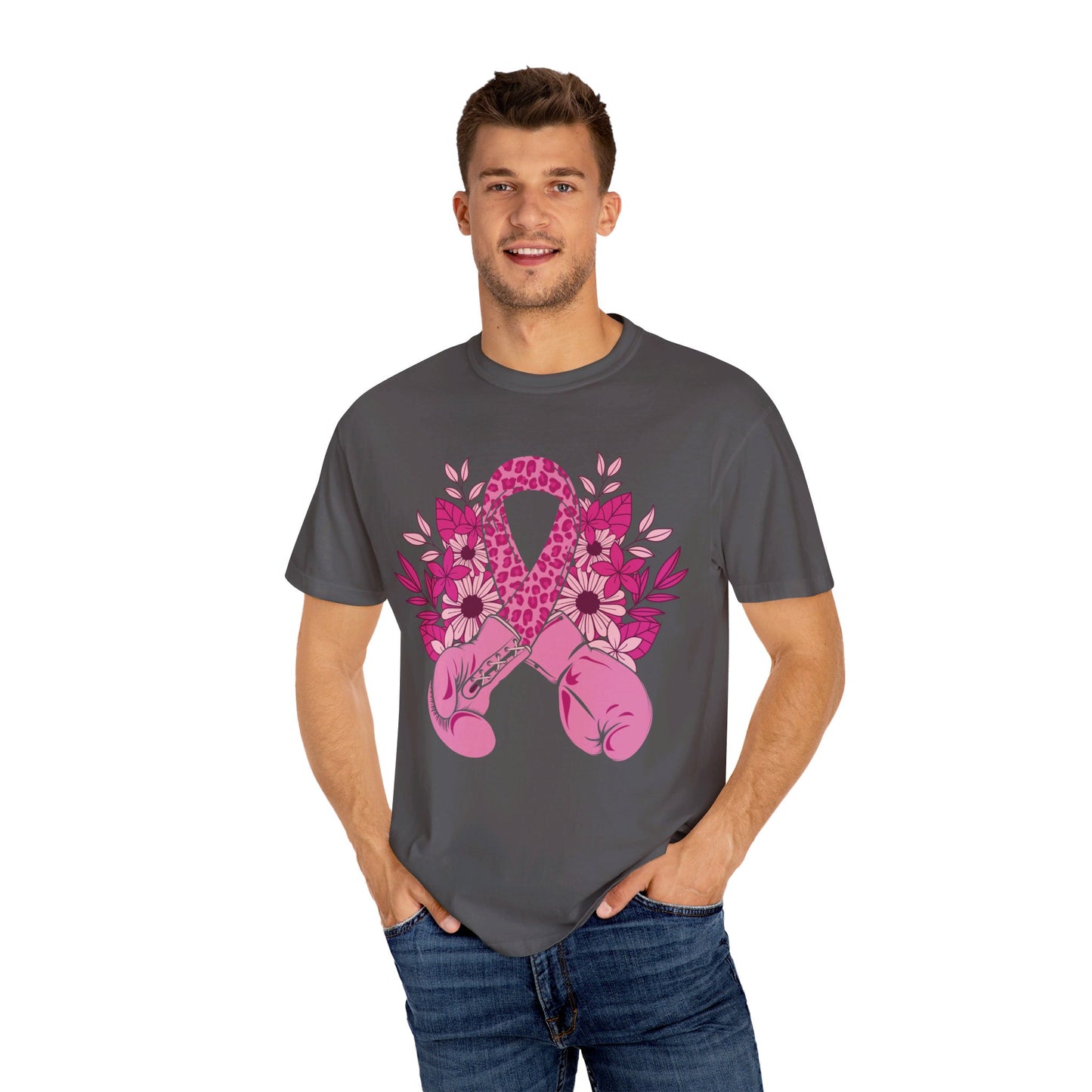 "💪🎗️ Fight Cancer in Style: Unisex Garment-Dyed T-Shirt That Makes a Statement! 🌟👕"