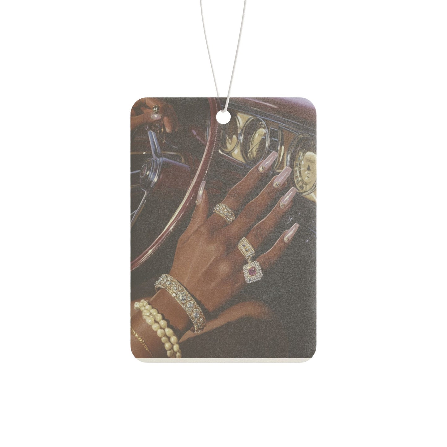 Luxury Bling Car Air Freshener – Diamond Rings & Pearl Bracelet Design