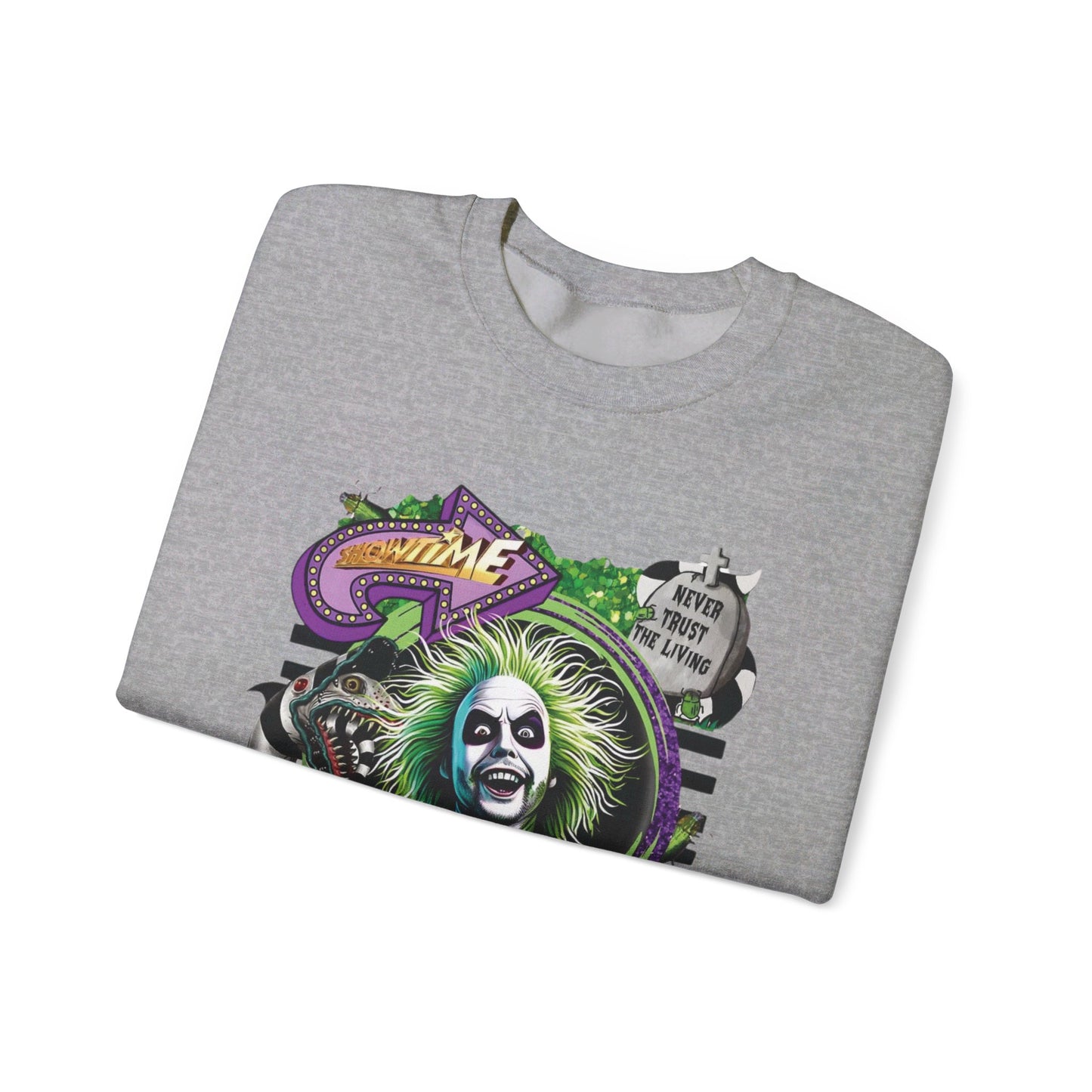 "It’s Showtime: Beetlejuice Sweatshirt Extravaganza" Unisex Heavy Blend™ Crewneck Sweatshirt