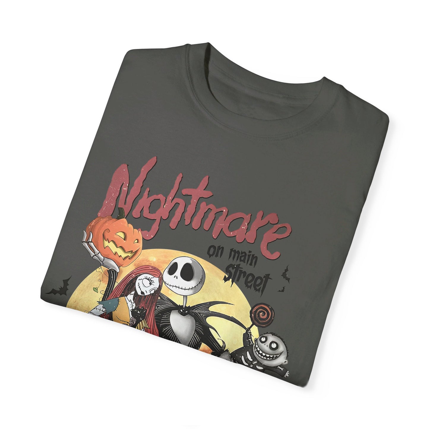 👻🌃 Living the Nightmare on Main Street! #HorrorFashion #NightmareOnMain Unisex Garment-Dyed T-shirt