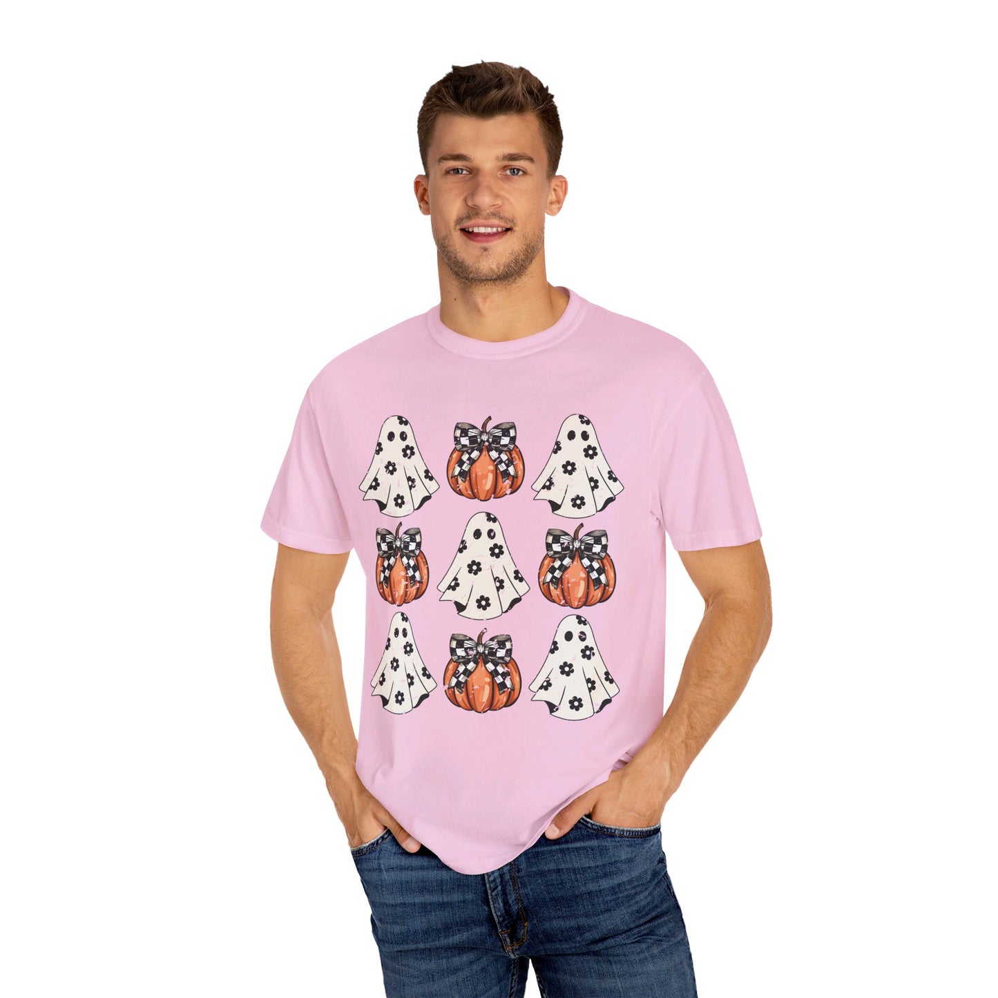 Ghost and Pumpkins Unisex Garment-Dyed T-shirt