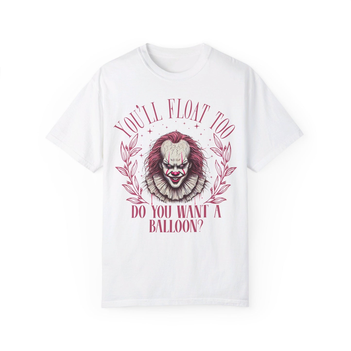 "🎈👹 Embrace the Pennywise Vibes: Trendy Unisex Garment-Dyed Tee That’s Totally Terrifying! 🌟👕 #ITvibes"