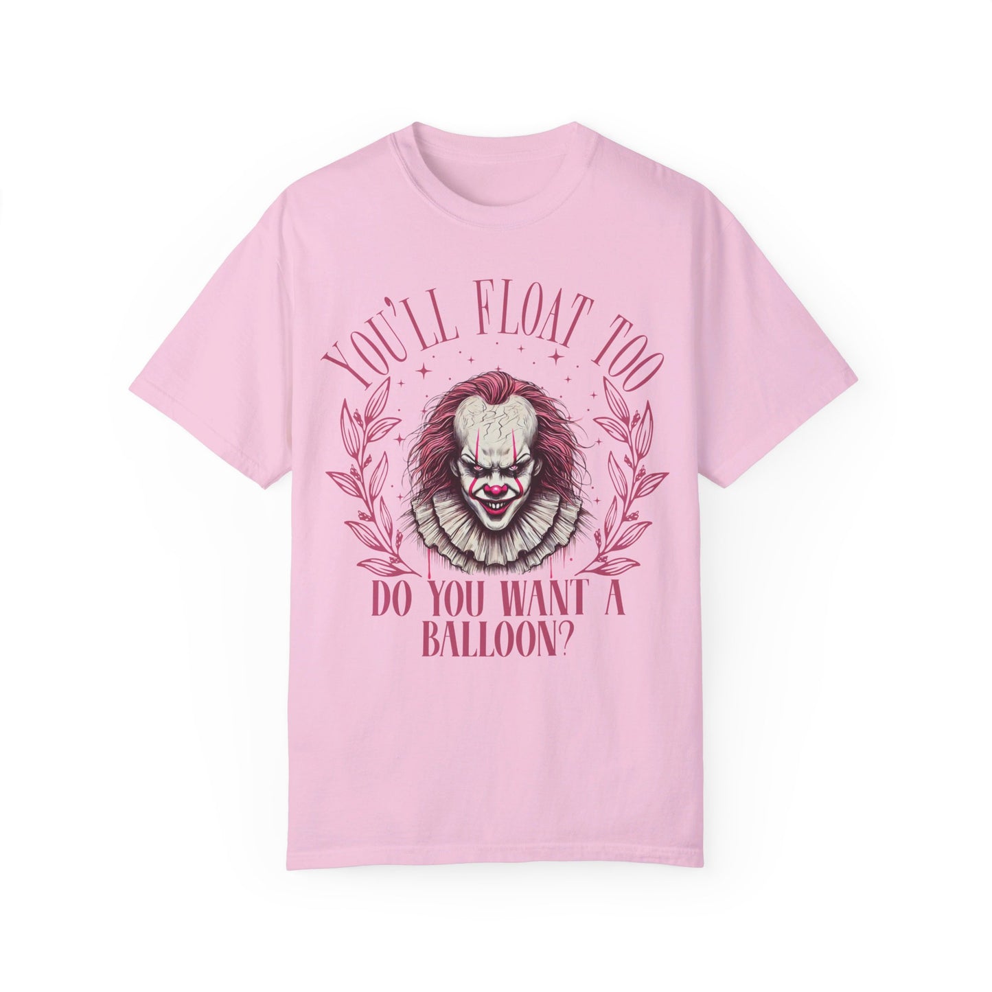 "🎈👹 Embrace the Pennywise Vibes: Trendy Unisex Garment-Dyed Tee That’s Totally Terrifying! 🌟👕 #ITvibes"