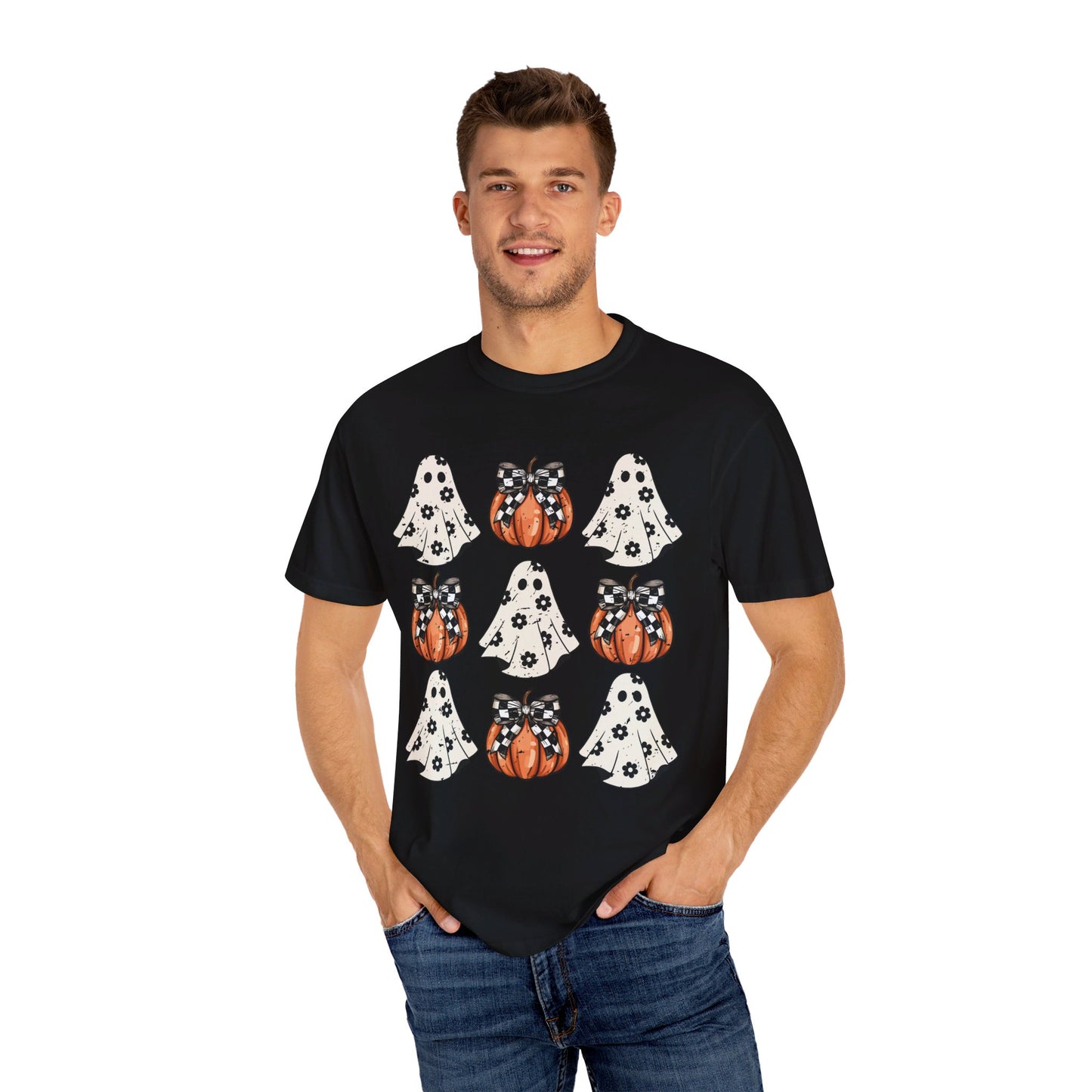 Ghost and Pumpkins Unisex Garment-Dyed T-shirt