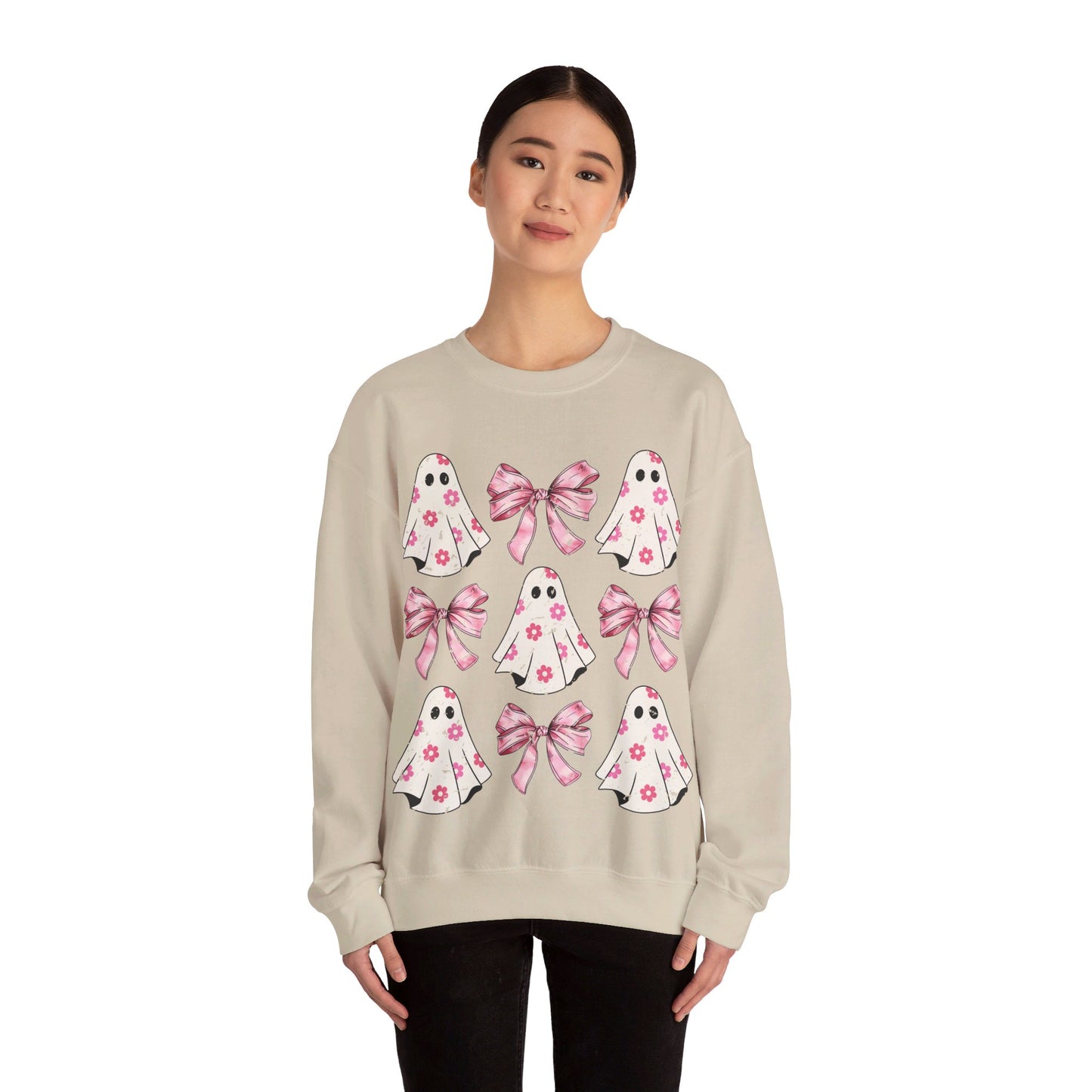 Pink Bows and Ghost Unisex Heavy Blend™ Crewneck Sweatshirt