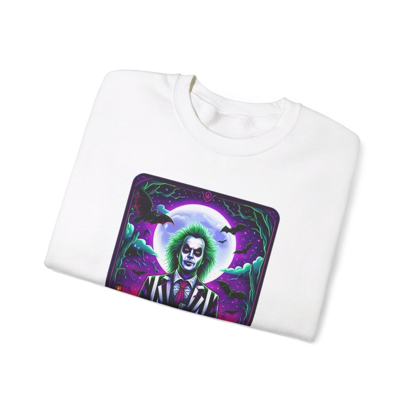 "Beetlejuice Halloween Showtime Sweatshirt: Spooktacular Style" Unisex Heavy Blend™ Crewneck Sweatshirt