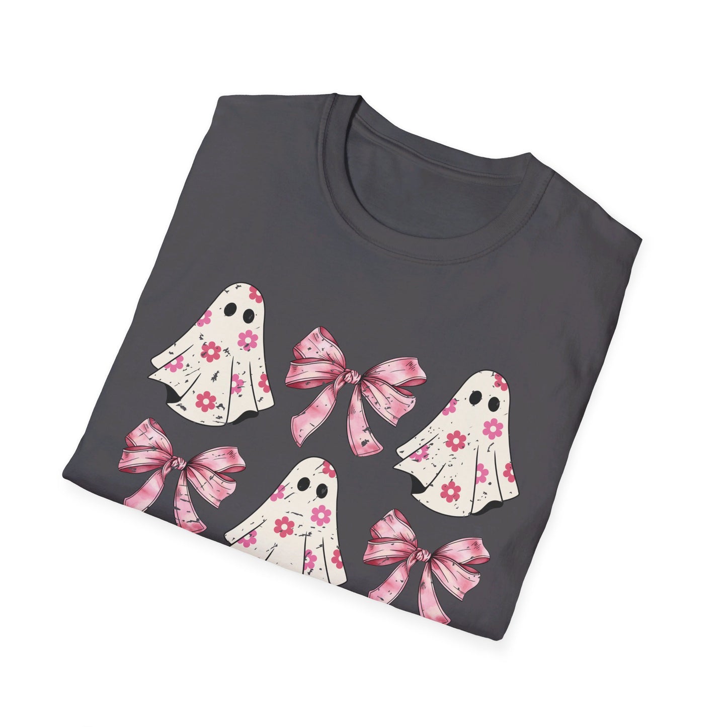 Pink Bows and Ghost Unisex Softstyle T-Shirt