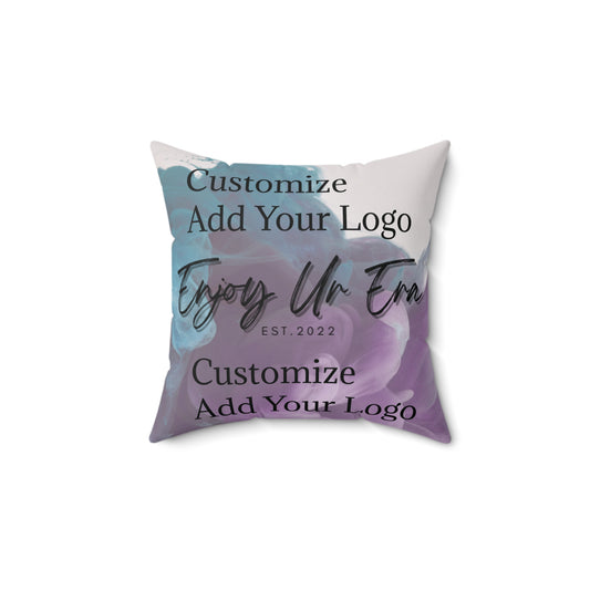 Customize Add Your Logo Spun Polyester Square Pillow