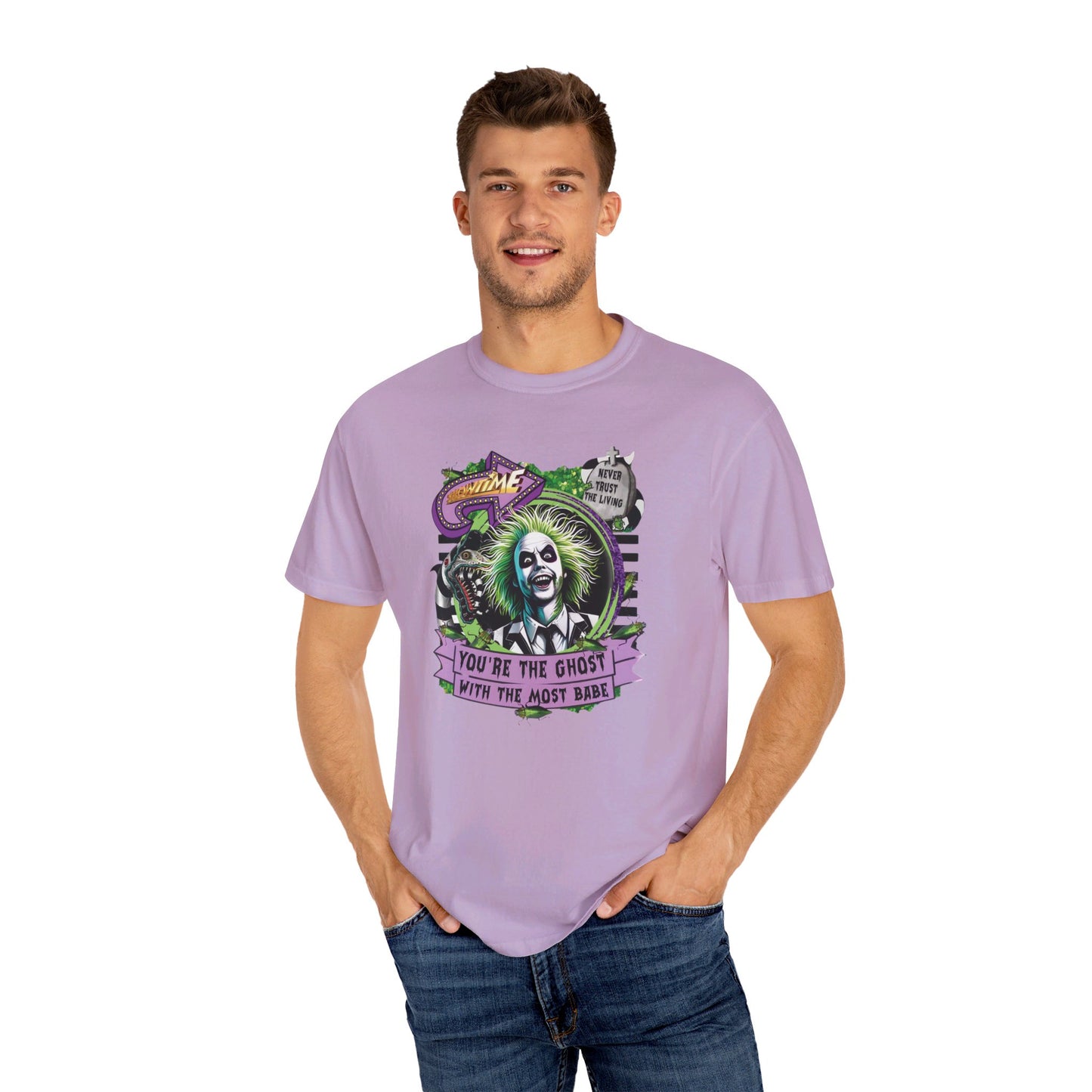 "Beetlejuice Halloween Showtime T-Shirt: Spooky and Stylish" Unisex Garment-Dyed T-shirt